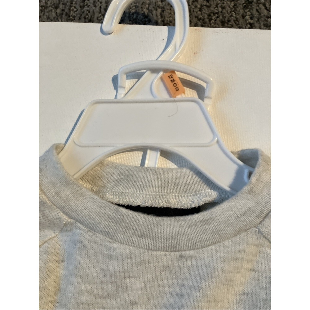 Tommy Hilfiger Girls 12 Mo 2-Piece Monogram Ruffle Gray Top & Joggers Set - Picture 4 of 7
